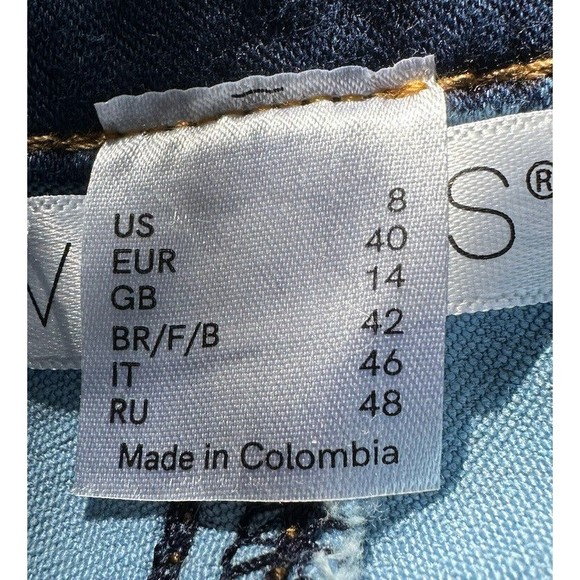 VENUS Womens NWT Tie-Dye Flare Leg Bell Bottom Blue Jeans Mid Rise Denim Sz 8 - Picture 7 of 8